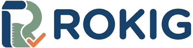 Stylized text logo for ROKIG