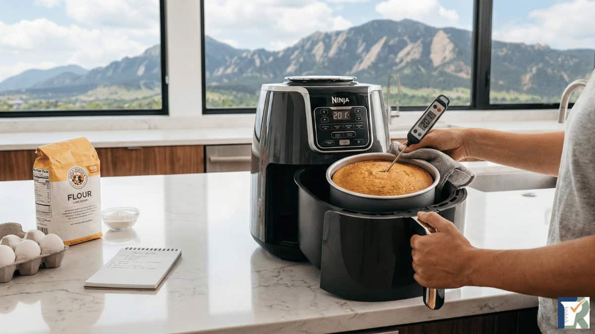 High altitude air fryer baking adjustments tested in Colorado.